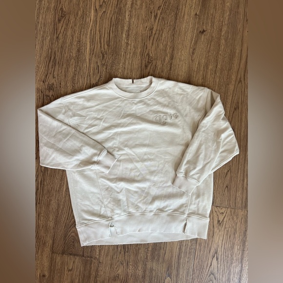 Aerie Oversized Cream LOVE Sweathirt XS EUC - Picture 2 of 4